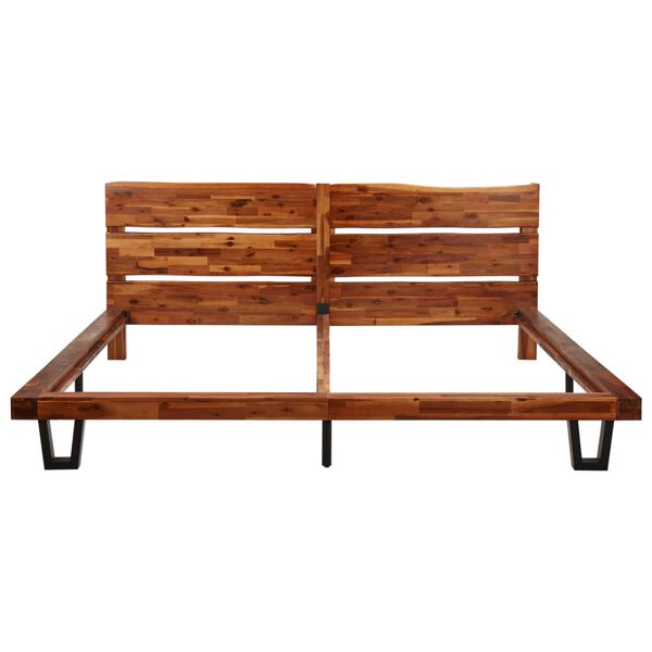 vidaXL Rama ł&oacute;żka z naturalną krawędzią, lite drewno akacjowe, 200 cm