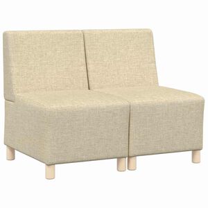 vidaXL Modułowa sofa bez podłokietnik&oacute;w 2 szt. Kremowy tkanina