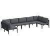 vidaXL Zestaw Sof na Ogr&oacute;d z poduszką 7 pcs Czarny Stal