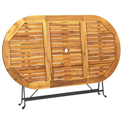 vidaXL Owalny stół ogrodowy, 160x85x74 cm, lite drewno akacjowe