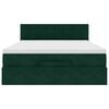 vidaXL Rama ł&oacute;żka otomana z materacem, zielona, 140x190 cm, aksamit