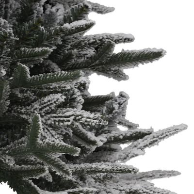 vidaXL Sztuczna choinka flokowana śniegiem z lampkami, 150 cm, PVC/PE