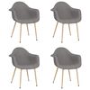 vidaXL Krzesła stołowe, 4 szt., jasnoszare, obite tkaniną