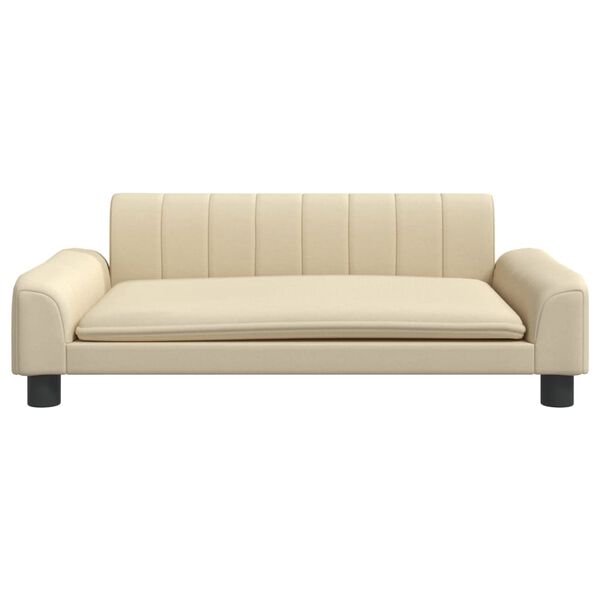 vidaXL Sofa dla dzieci, kremowa, 90x53x30 cm, obita tkaniną