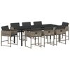 vidaXL Zestaw do jadalni w ogrodzie z poduszką 9 pcs Szary polirattan