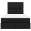 vidaXL Rama łóżka otomana z materacem, czarna, 120x200 cm, ekoskóra