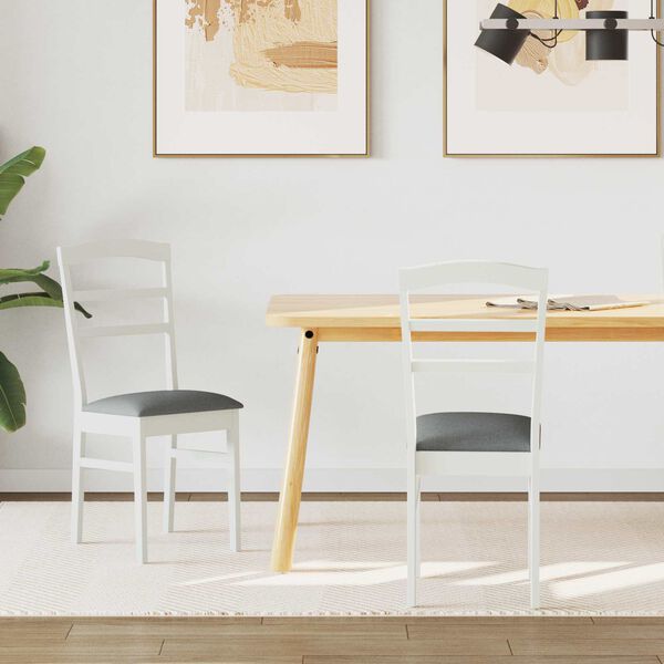vidaXL Krzesło jadalniane 2 pcs Biały i szary Drewno solidne
