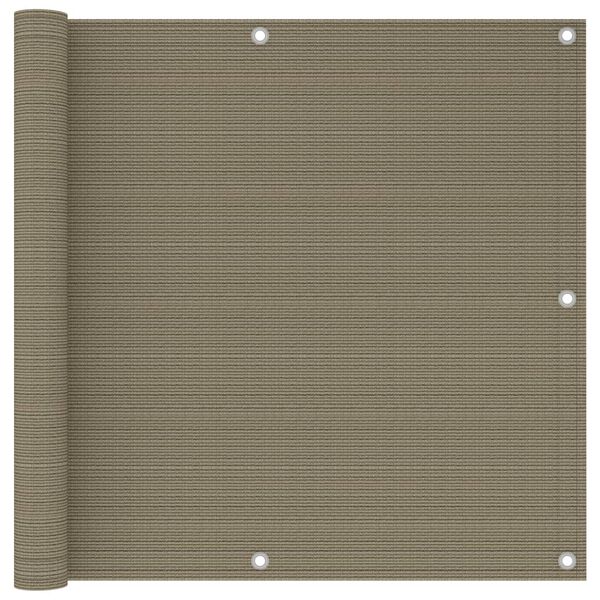 vidaXL Parawan balkonowy, kolor taupe, 90x300 cm, HDPE