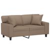vidaXL 2-osobowa sofa z poduszkami, cappuccino, 120 cm, sztuczna sk&oacute;ra
