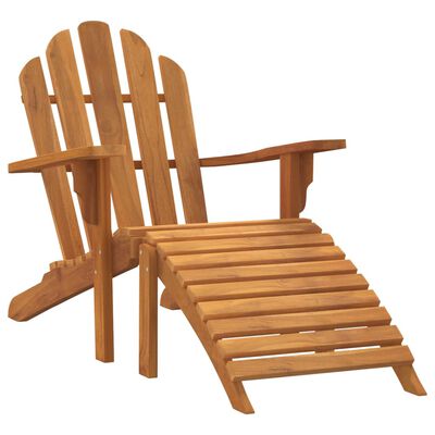 vidaXL Krzesła ogrodowe Adirondack z podnóżkami, 2 szt., drewno tekowe