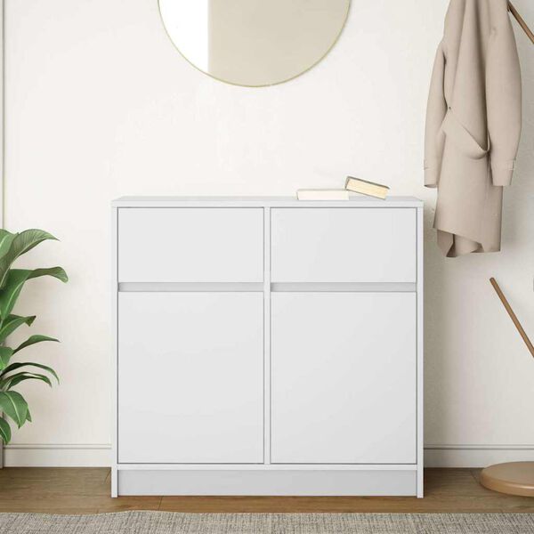 vidaXL Komoda z szufladą Biała 80x34x76 cm Drewno klejone