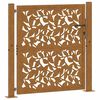 vidaXL Brama ogrodowa 100x100 cm Stal nierdzewna Wz&oacute;r liścia