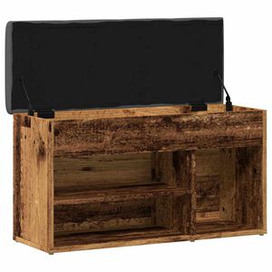 vidaXL Ławka ze schowkiem na buty, stare drewno, 82x32x45,5 cm