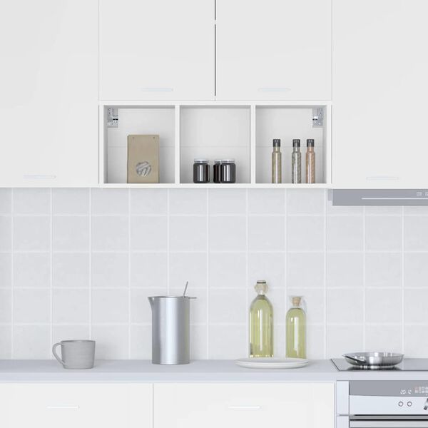 vidaXL Szafka wisząca z przechowywaniem Riga Biały 30 x 29,5 x 80 cm