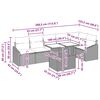 vidaXL Zestaw Sof na Ogród z poduszką z przechowywaniem 7 pcs Czarny