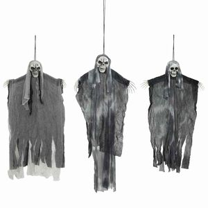 vidaXL Zawieszany Duch Halloween 3 szt. Czarny 66 x 110 cm Poliester