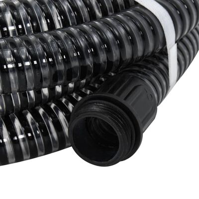 vidaXL Wąż ssący z mosiężnymi złączami, czarny, 1,1" 4 m, PVC