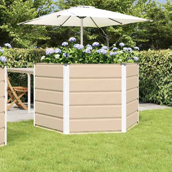 vidaXL Donica Kość słoniowa 129 x 129 x 75 cm Stal