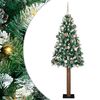 vidaXL Szczupła Choinka Zielony 180 cm PVC i lite drewno sosnowe