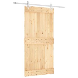 vidaXL Drzwi przesuwne Naturalne i białe 100 x 210 cm