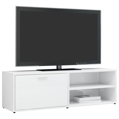 vidaXL Szafka pod TV, wysoki połysk, biała, 120x34x37cm