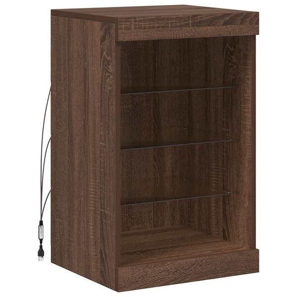 vidaXL Szafka z oświetleniem LED, brązowy dąb, 41x37x67 cm