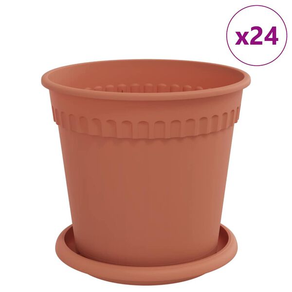 vidaXL Doniczki 24 pcs Czerwony ceglasty &Oslash; 17 x 14 cm