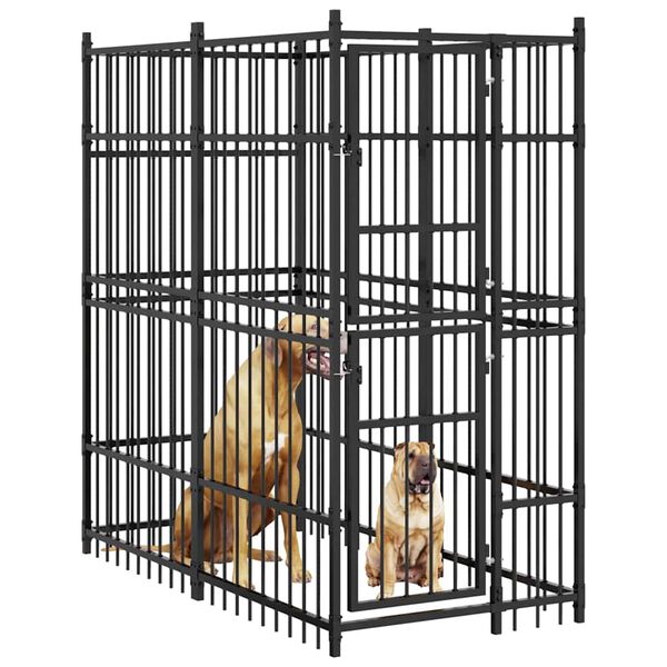 vidaXL Kojec zewnętrzny dla psa, stalowy, 1,84 m&sup2;