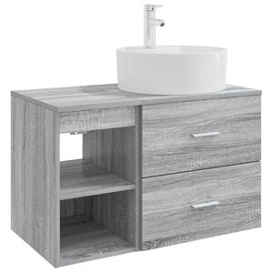 vidaXL Zestaw mebli łazienkowych 2 pcs Szary Sonoma