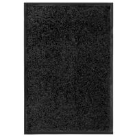 vidaXL Wycieraczka z możliwością prania, czarna, 40 x 60 cm