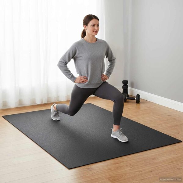 vidaXL Mata ochronna do sportu Czarny 150 x 75 x 0.6 cm PVC