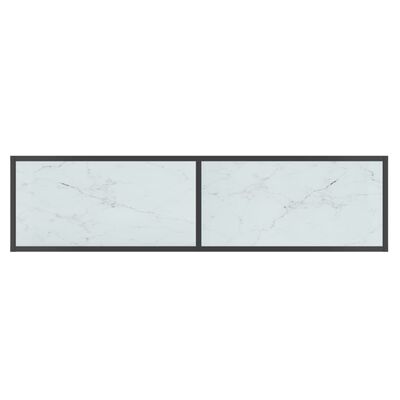 vidaXL Stolik konsolowy, biały, 140x35x75,5 cm, szkło hartowane