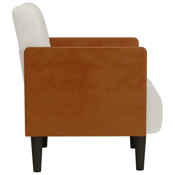 vidaXL Sofa Fotel z Podłokietnikami Kremowy 55 cm Aksamit