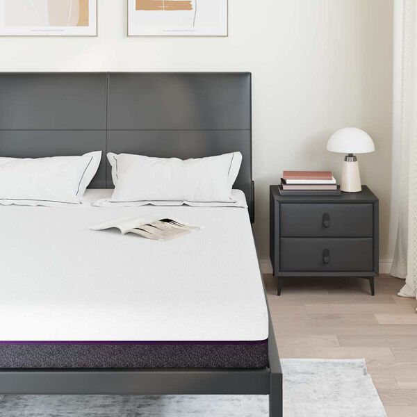 vidaXL Materac Biały i szary 140 x 190 cm Tkanina żakardowa