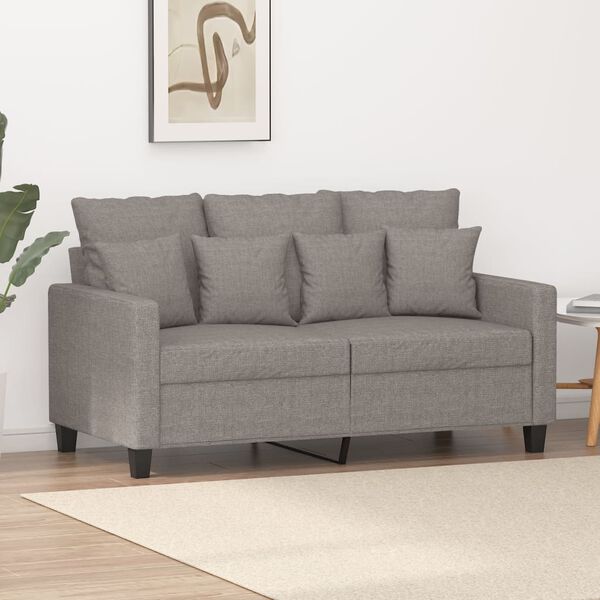 vidaXL Sofa 2-osobowa, kolor taupe, 120 cm, tapicerowana tkaniną
