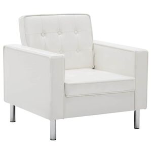 vidaXL Fotel biały 75x70x75 cm sk&oacute;ra ekologiczna