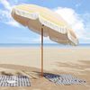 vidaXL Parasol plażowy Ż&oacute;łty i Biały 205 x 205 x 210 cm