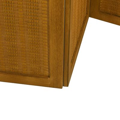 vidaXL Parawan pokojowy, 4-panelowy, brązowy, lite drewno paulowni
