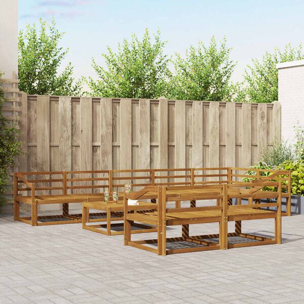 vidaXL Zestaw sof na zewnątrz 9 pcs Naturalny Lite Drewno Akacji