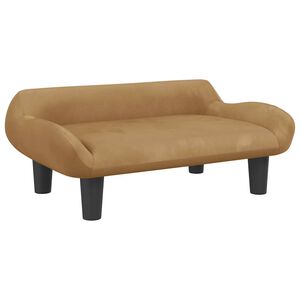 vidaXL Sofa dla dzieci, brązowa, 70x40x24 cm, aksamit