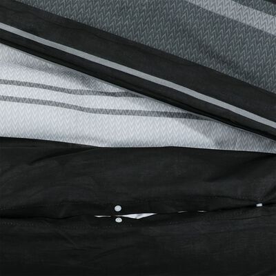 vidaXL Zestaw pościeli, czarno-biały, 260x220 cm, bawełna