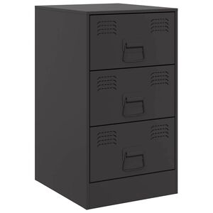 vidaXL Szafka nocna, czarna, 34,5x39x62 cm, stal