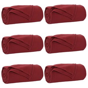 vidaXL Koce narzutowe 6 szt. Bordeaux Czerwony 240 x 220 cm 4.28 kg