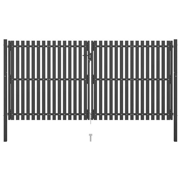 vidaXL Brama ogrodowa stalowa 400x175 cm antracytowa