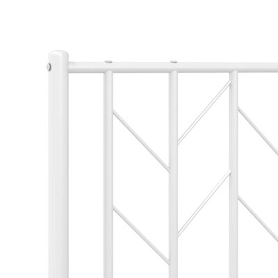 vidaXL Metalowa rama łóżka z wezgłowiem, biała, 90x190 cm