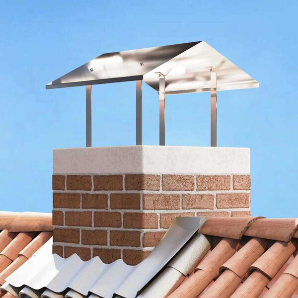 vidaXL Kurtka kominkowa Srebrny 60 x 60 x 38 cm Stal nierdzewna