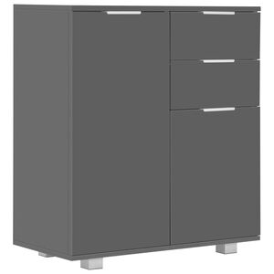 vidaXL Komoda na wysoki połysk, szara, 71x35x80 cm, płyta wi&oacute;rowa