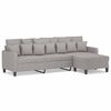 vidaXL 3-osobowa sofa z podn&oacute;żkiem, jasnoszary, 210 cm, tkaniną