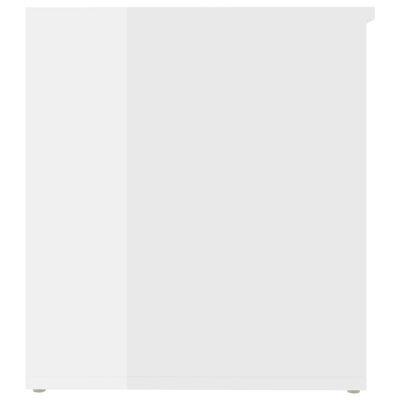 vidaXL Skrzynia, biel z połyskiem 84x42x46 cm, materiał drewnopochodny