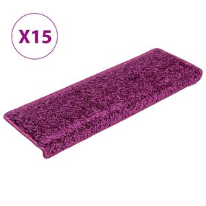 vidaXL Maty na schody 15 szt. 65x21x4 cm Fioletowe prostokątne krawędzie